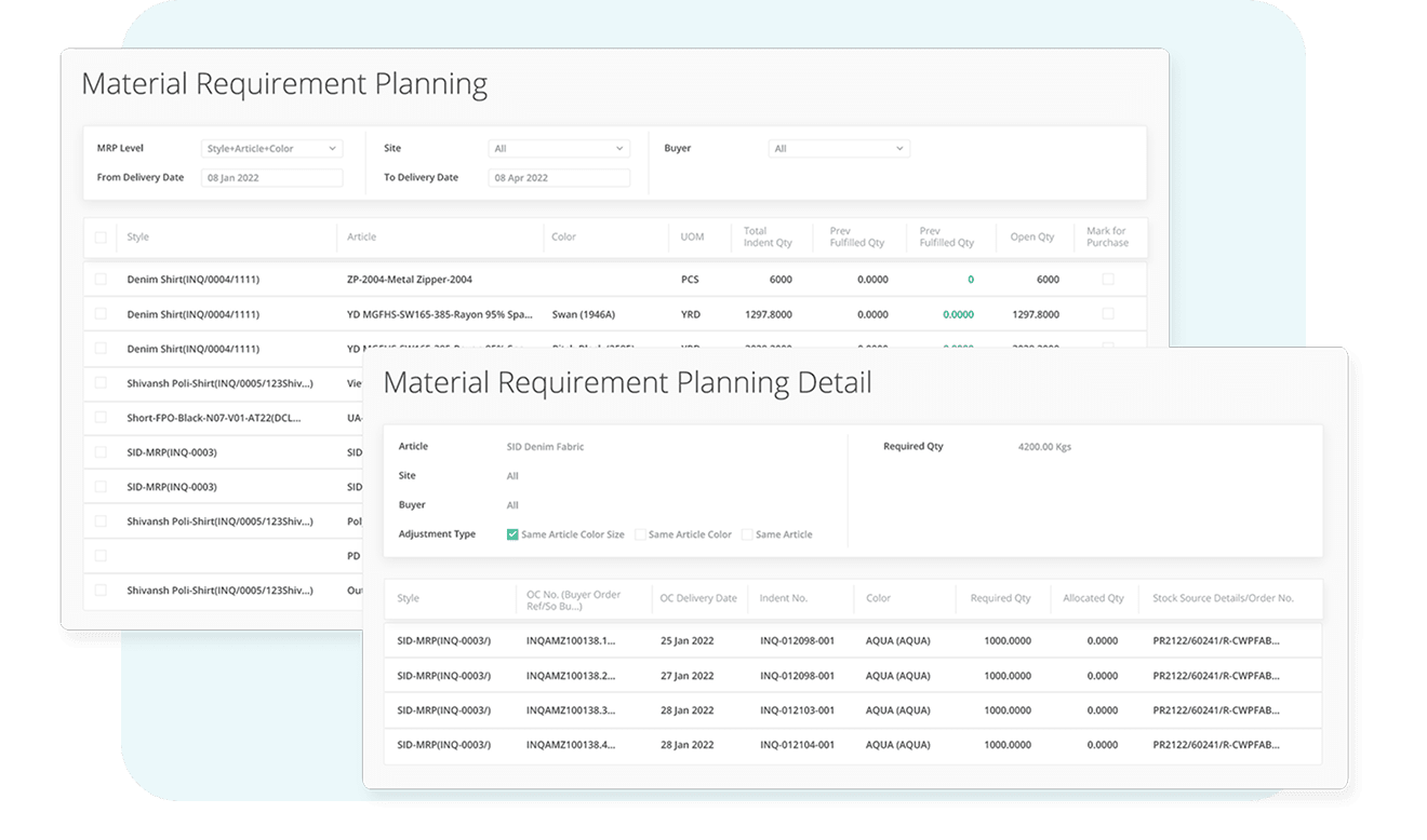 Material Requirement Planning